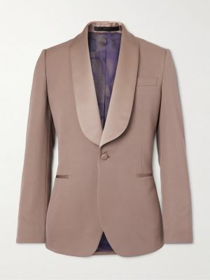 Satin-Trimmed Wool-Twill Tuxedo Jacket Satin-Trimmed Wool-Twill Tuxedo Jacket
