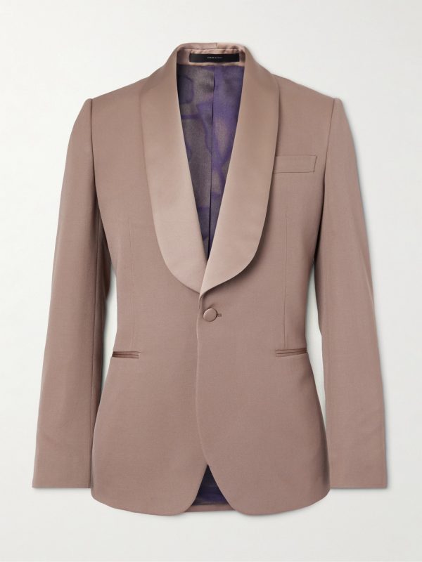 Satin-Trimmed Wool-Twill Tuxedo Jacket Satin-Trimmed Wool-Twill Tuxedo Jacket
