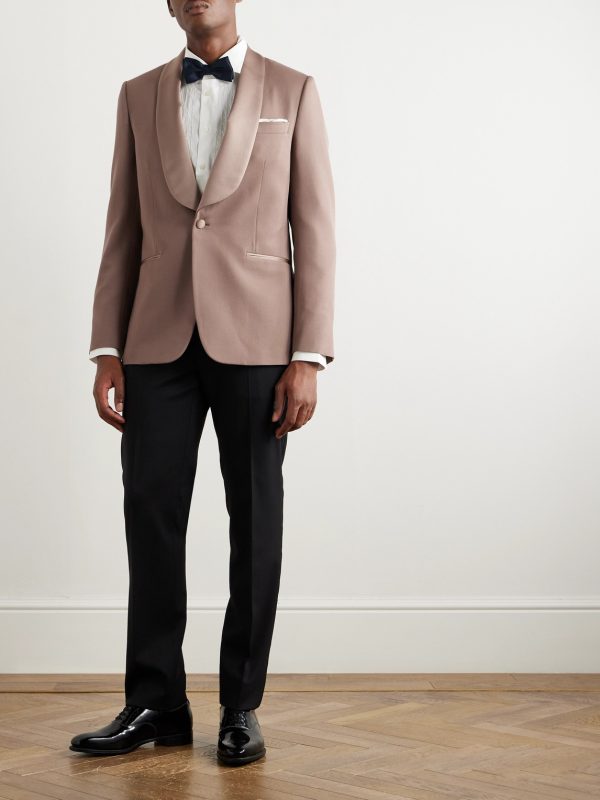 Satin-Trimmed Wool-Twill Tuxedo Jacket - OU Satin-Trimmed Wool-Twill Tuxedo Jacket - OU