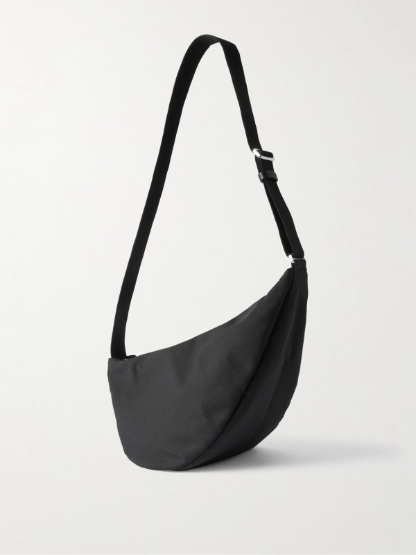 Slouchy Banana Two Leather-Trimmed Canvas Belt Bag - BK Slouchy Banana Two Leather-Trimmed Canvas Belt Bag - BK
