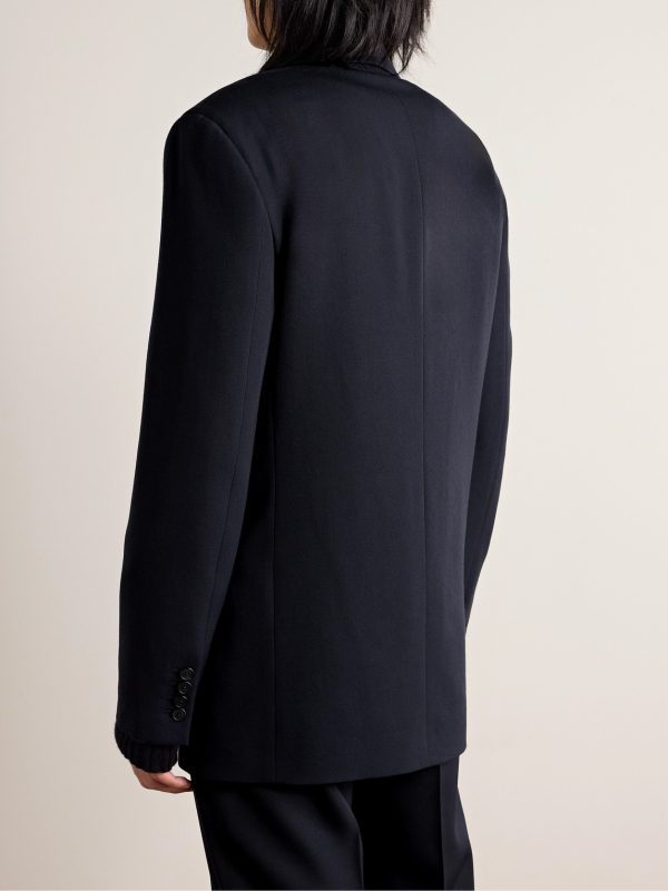 Donnes Double-Breasted Grain de Poudre Virgin Wool Suit Jacket - BK Donnes Double-Breasted Grain de Poudre Virgin Wool Suit Jacket - BK