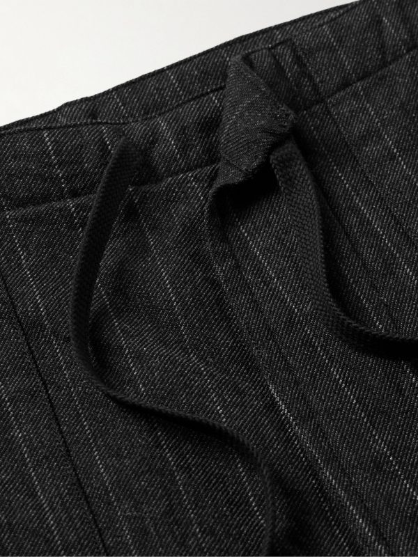 Take Easy Baker Straight-Leg Pinstriped Wool-Twill Drawstring Suit Trousers - E1 Take Easy Baker Straight-Leg Pinstriped Wool-Twill Drawstring Suit Trousers - E1