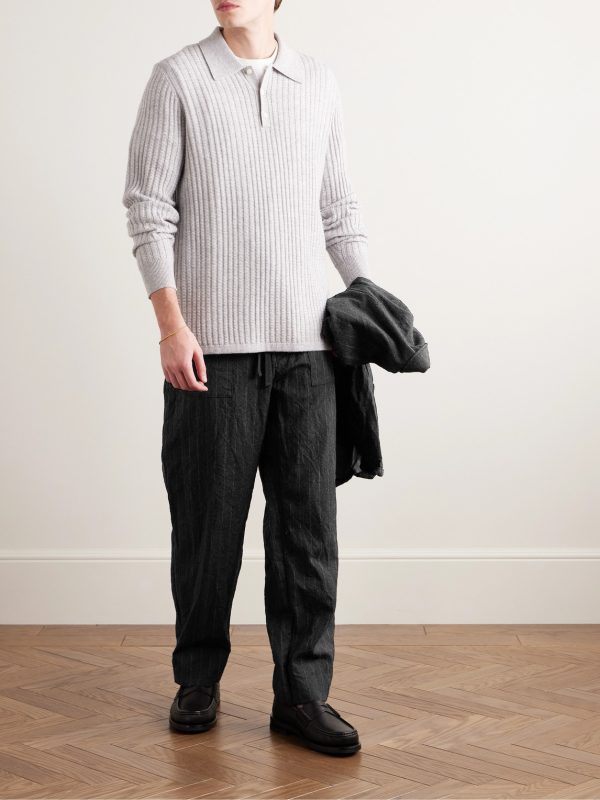 Take Easy Baker Straight-Leg Pinstriped Wool-Twill Drawstring Suit Trousers - OU Take Easy Baker Straight-Leg Pinstriped Wool-Twill Drawstring Suit Trousers - OU