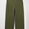 Wide-Leg Herringbone Cotton-Twill Trousers