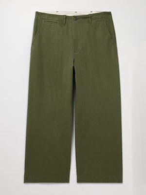 Wide-Leg Herringbone Cotton-Twill Trousers Wide-Leg Herringbone Cotton-Twill Trousers