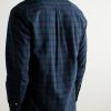 Button-Down Collar Checked Cotton Shirt - BK