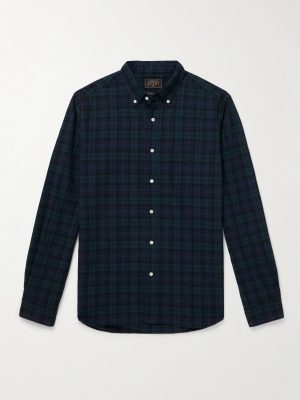 Button-Down Collar Checked Cotton Shirt Button-Down Collar Checked Cotton Shirt