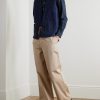 Button-Down Collar Checked Cotton Shirt - OU
