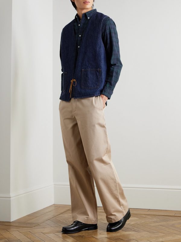 Button-Down Collar Checked Cotton Shirt - OU