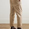 Tapered Pleated Cotton-Twill Trousers - BK Tapered Pleated Cotton-Twill Trousers - BK