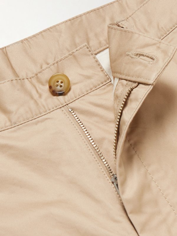 Tapered Pleated Cotton-Twill Trousers - E1 Tapered Pleated Cotton-Twill Trousers - E1
