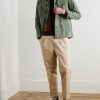 Tapered Pleated Cotton-Twill Trousers - OU Tapered Pleated Cotton-Twill Trousers - OU