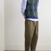 2 Pleats Tapered Pleated Cotton-Blend Twill Trousers - OU