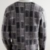 Brushed Checked Jacquard Cardigan - BK Brushed Checked Jacquard Cardigan - BK