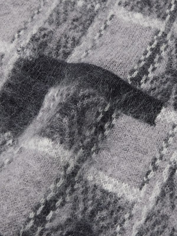 Brushed Checked Jacquard Cardigan - E1 Brushed Checked Jacquard Cardigan - E1