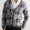 Brushed Checked Jacquard Cardigan - FR Brushed Checked Jacquard Cardigan - FR