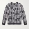 Brushed Checked Jacquard Cardigan Brushed Checked Jacquard Cardigan