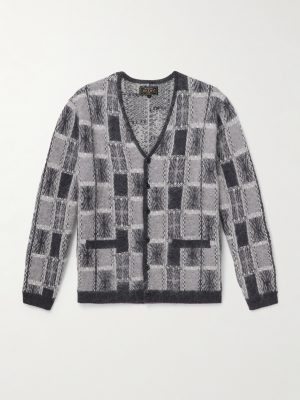 Brushed Checked Jacquard Cardigan Brushed Checked Jacquard Cardigan