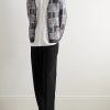 Brushed Checked Jacquard Cardigan - OU Brushed Checked Jacquard Cardigan - OU