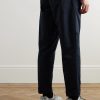 Tapered Pleated Cotton-Twill Trousers - BK Tapered Pleated Cotton-Twill Trousers - BK
