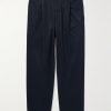 Tapered Pleated Cotton-Twill Trousers Tapered Pleated Cotton-Twill Trousers