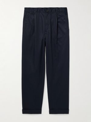 Tapered Pleated Cotton-Twill Trousers Tapered Pleated Cotton-Twill Trousers