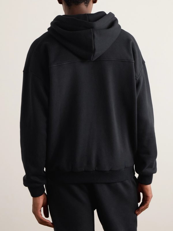 Logo-Embroidered Cotton-Blend Jersey Hoodie - BK Logo-Embroidered Cotton-Blend Jersey Hoodie - BK