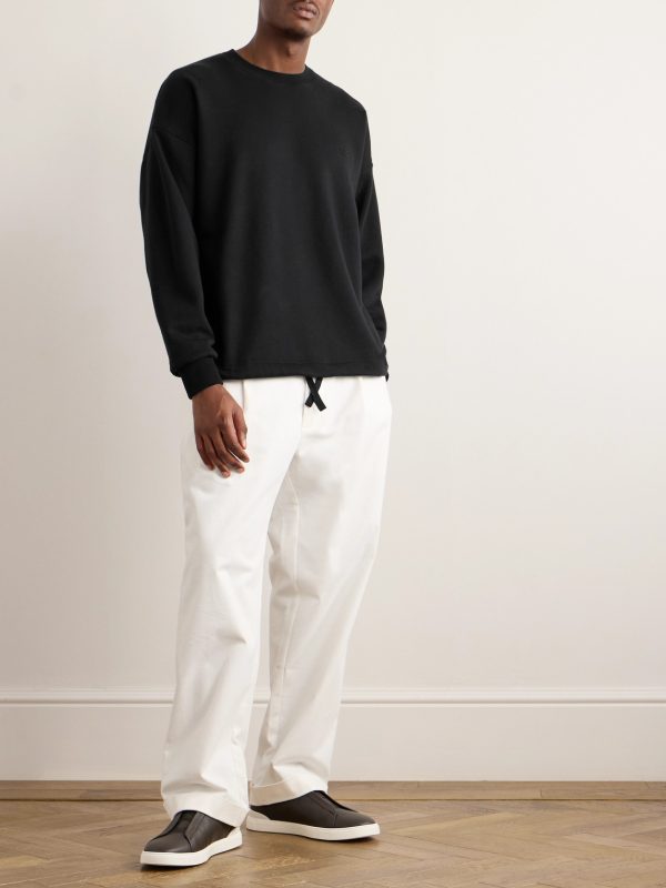 Logo-Embroidered Cotton-Blend Jersey Sweatshirt - OU