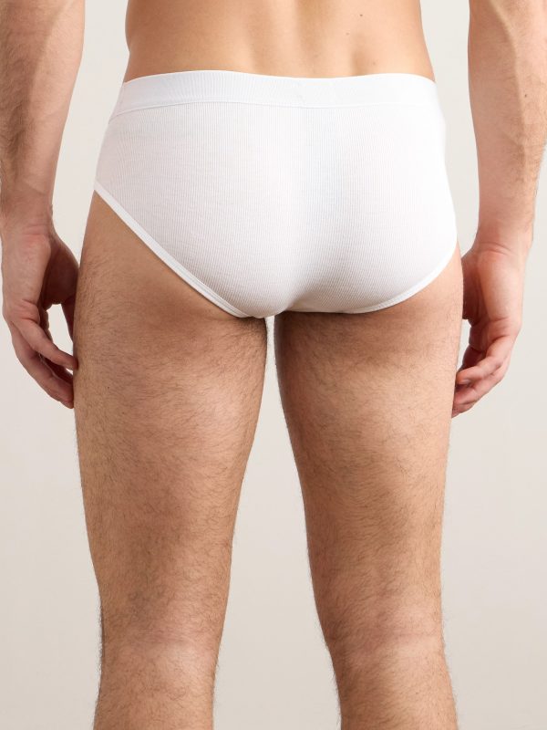 Ribbed Cotton and Modal-Blend Briefs - BK Ribbed Cotton and Modal-Blend Briefs - BK