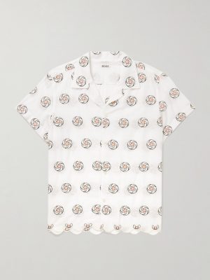 Aperture Camp-Collar Embroidered Cotton Shirt Aperture Camp-Collar Embroidered Cotton Shirt