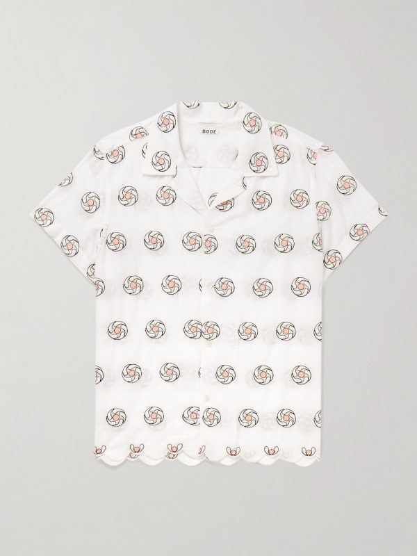 Aperture Camp-Collar Embroidered Cotton Shirt Aperture Camp-Collar Embroidered Cotton Shirt