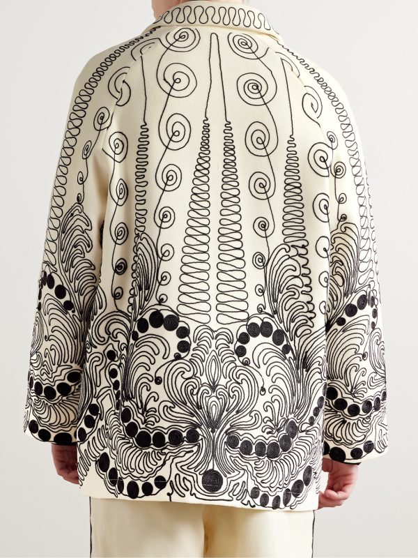 Embroidered Merino Wool Jacket - BK Embroidered Merino Wool Jacket - BK