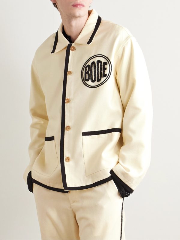Player Bead-Embellished Felted Wool-Blend Twill Jacket - FR Player Bead-Embellished Felted Wool-Blend Twill Jacket - FR