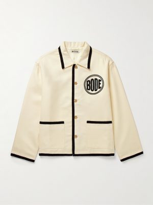 Player Bead-Embellished Felted Wool-Blend Twill Jacket Player Bead-Embellished Felted Wool-Blend Twill Jacket