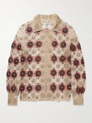 Solarium Bead-Embellished Broderie Anglaise Tulle Shirt Solarium Bead-Embellished Broderie Anglaise Tulle Shirt