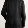 Silk-Satin Trimmed Wool Barathea Tuxedo Jacket - BK Silk-Satin Trimmed Wool Barathea Tuxedo Jacket - BK