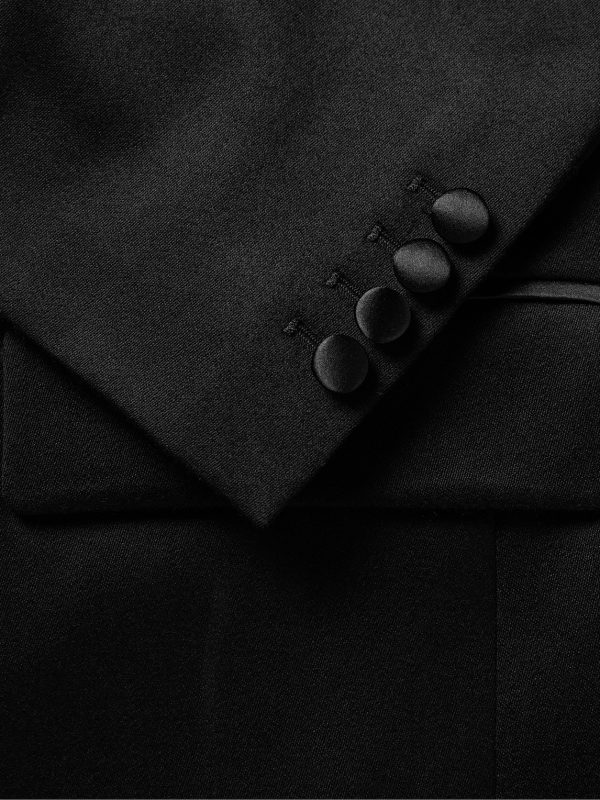 Silk-Satin Trimmed Wool Barathea Tuxedo Jacket - CU Silk-Satin Trimmed Wool Barathea Tuxedo Jacket - CU