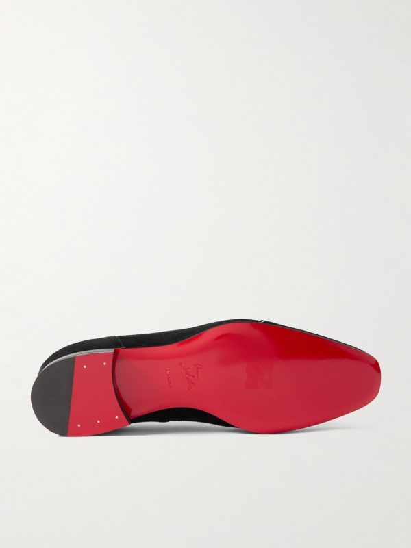 Dandysiago Grosgrain-Trimmed Embellished Velvet Loafers - E1 Dandysiago Grosgrain-Trimmed Embellished Velvet Loafers - E1