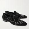 Dandysiago Grosgrain-Trimmed Embellished Velvet Loafers - FR Dandysiago Grosgrain-Trimmed Embellished Velvet Loafers - FR