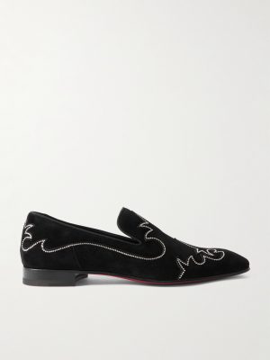 Dandysiago Grosgrain-Trimmed Embellished Velvet Loafers Dandysiago Grosgrain-Trimmed Embellished Velvet Loafers