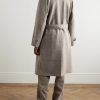 Grandad Double-Breasted Herringbone Wool Coat - BK Grandad Double-Breasted Herringbone Wool Coat - BK