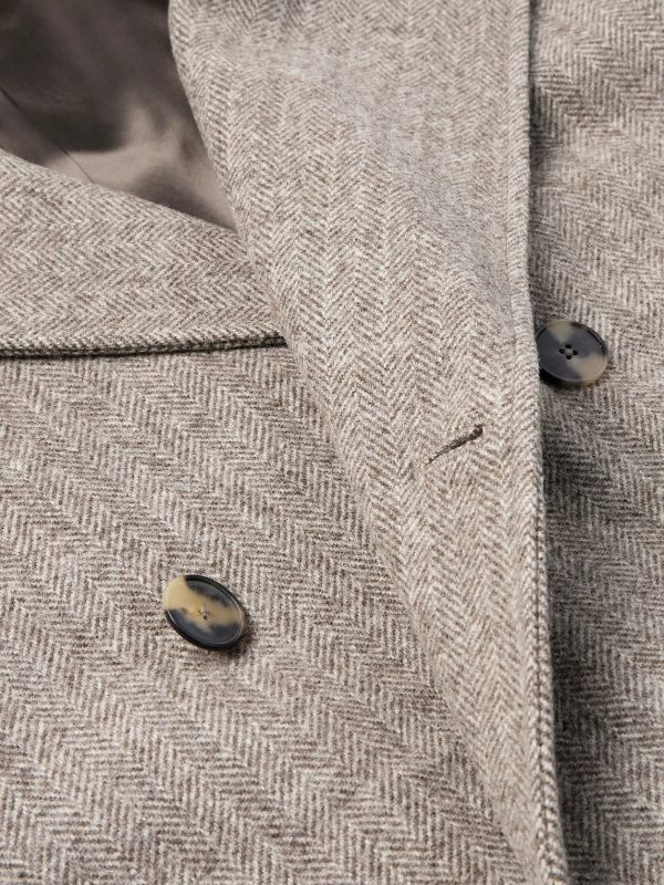 Grandad Double-Breasted Herringbone Wool Coat - CU Grandad Double-Breasted Herringbone Wool Coat - CU