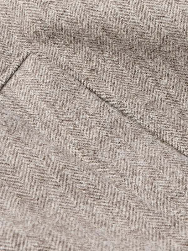 Grandad Double-Breasted Herringbone Wool Coat - E1 Grandad Double-Breasted Herringbone Wool Coat - E1