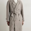 Grandad Double-Breasted Herringbone Wool Coat - FR Grandad Double-Breasted Herringbone Wool Coat - FR