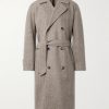 Grandad Double-Breasted Herringbone Wool Coat Grandad Double-Breasted Herringbone Wool Coat