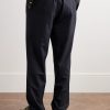 Easy Straight-Leg Pleated Wool Trousers - BK