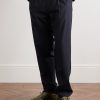 Easy Straight-Leg Pleated Wool Trousers - FR