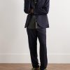 Easy Straight-Leg Pleated Wool Trousers - OU