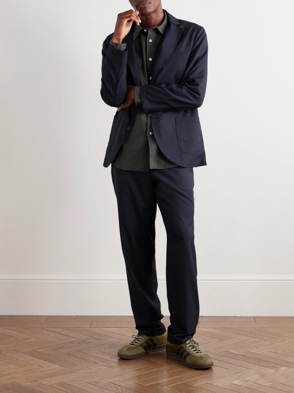 Easy Straight-Leg Pleated Wool Trousers - OU