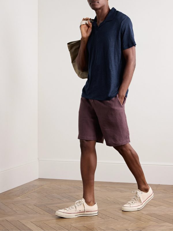 Shaun Linen-Jersey Polo Shirt - OU
